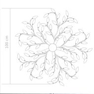 Лампа за таван с акрилни кристални листа за 5 крушки E14 бяла