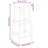 Бар табуретки, 6 бр, акациево дърво масив
