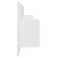 Горна табла за легло с шкафчета, бяла, инженерно дърво