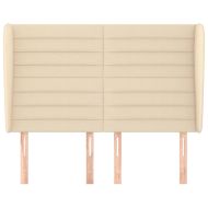 Горна табла за легло с уши, кремава,147 x 23 x 118/128 см, плат