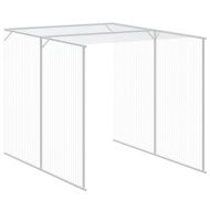 Клетка за пилета с волиера, светлосива, 165x1271x181 см стомана