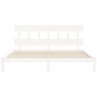Рамка за легло без матрак, бял, 200x200 см, бор масив