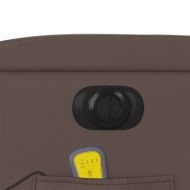 Електрически масажен реклайнер стол, кафяв, изкуствена кожа