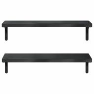 Стенни рафтове 2 бр 75x23,5 см черни неръждаема стомана