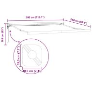 Автоматично прибираща се тента, кафяв, 300x250 см