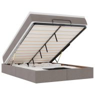 Османска легло с матрак, таупе, 140x200 см, плат