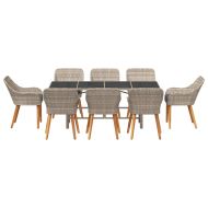 Трапезен комплект 9 pcs Светлосиво