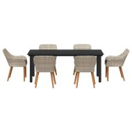 Трапезен комплект Светлосиво Полиратан