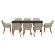 Трапезен комплект Светлосиво Полиратан