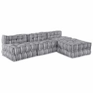 Модулен диван 4 pcs Сив принт текстил