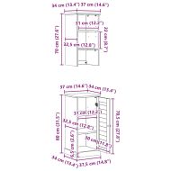 Комплект мебели за баня VIGO Кафяв и бял 37 x 34 x 150 см