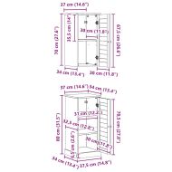 Комплект мебели за баня с рафт VIGO 2 pcs Кафяво и медно кафяво