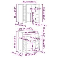 Комплект мебели за баня VIGO 2 pcs Кафяво 67.5 x 34 x 80 см
