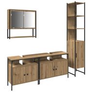 Комплект мебели за баня 4 pcs дъб артизан Инженерно дърво