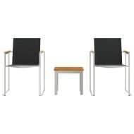 Комплектзахранененаоткрито 3 pcs Солидно тиково дърво