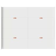 Легло с място за съхранение Бяло 150 x 200 cm Инженерно дърво