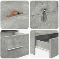 Легло с място за съхранение Циментено сиво 120 x 200 cm