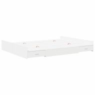 Легло с място за съхранение Бяло 140 x 190 cm Инженерно дърво