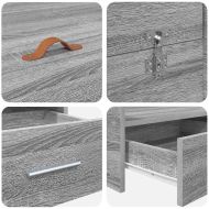 Легло с място за съхранение с таблото Сив Сонома 140 x 190 cm