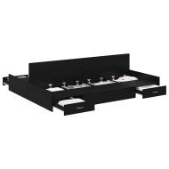 Легло с място за съхранение с таблото Черния дъб 135 x 190 cm