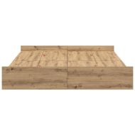 Легло с място за съхранение Дъб 135 x 190 cm Инженерно дърво