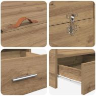 Легло с място за съхранение Дъб 135 x 190 cm Инженерно дърво