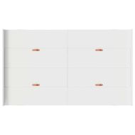 Легло с място за съхранение Бяло 120 x 190 cm Инженерно дърво