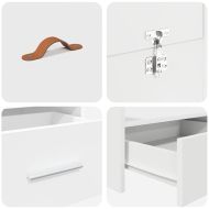 Легло с място за съхранение Бяло 120 x 190 cm Инженерно дърво