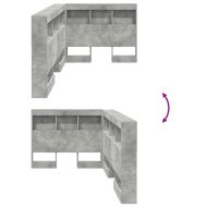 Табла за съхранение с рафт Циментено сиво 80 cm Инженерно дърво