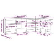 Табла за съхранение с рафт с таблото Дъб 140 cm Инженерно дърво