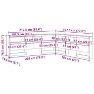Табла за съхранение с рафт Черния дъб 180 cm Инженерно дърво