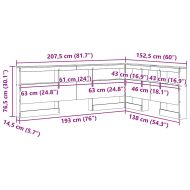Табла за съхранение с рафт Сонома дъб 135 cm Инженерно дърво