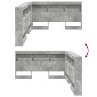Табла за съхранение Циментено сиво 135 cm Инженерно дърво