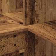 Ъглово бюро с рафт Старо дърво 101,5 x 149,5 x 149,5 см