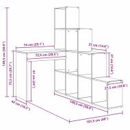 Ъглово бюро с рафт Старо дърво 101,5 x 149,5 x 149,5 см