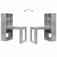 Бюро с рафт Циментено сиво 122 x 67 x 145 см Инженерно дърво