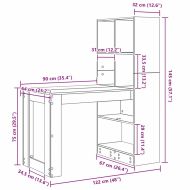Бюро с рафт Дъб 122 x 67 x 145 см Инженерно дърво