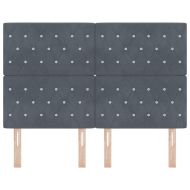 LED глава С LED лентисти светлини Тъмен сив 144 см Полиестер