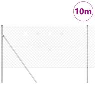 Оградна верига с колони Сребрист 1 x 10 m Стомана