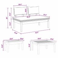 Комплект градинска пейка с възглавница 3 pcs Кафяв и Кремав