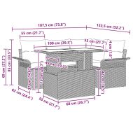 Градински Софа Комплект 5 pcs Бежово Полипропилен Ратан