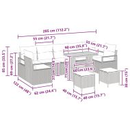 Градински Софа Комплект със съхранение 10 pcs Черно Полиратан
