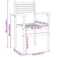 Струпваеми градински столове 6 pcs Кафяво 55.5 x 55.5 x 90 см