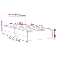 Рамка за легло Черния дъб 203 x 185 x 70 см Инженерно дърво