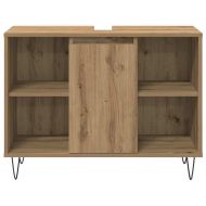 Комплект мебели за баня с рафт 3 pcs Дъб Инженерно дърво