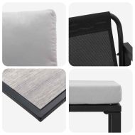 Градински Софа Комплект 6 pcs Черно Стомана