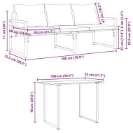Градински Софа Комплект 6 pcs Черно Стомана
