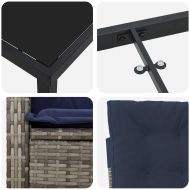 Комплект за хранене в градината 5 pcs Сив полиратан