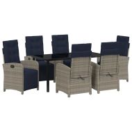 Комплект за хранене в градината 7 pcs Сив полиратан