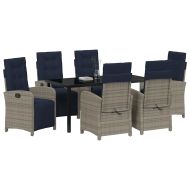 Комплект за хранене в градината 7 pcs Сив полиратан